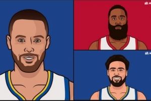 NBA历史单月三分命中数纪录：库里96个遥遥领先 哈登第2&克莱第3